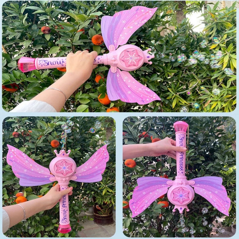 Đồ Chơi Gậy Phép Thuật Thổi Bong Bóng Tự Động Có Đèn Và Âm Thanh Hình Vương Miện Hoạt Hình Dành Cho Bé - PUPU HOUSE