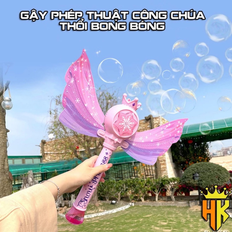 Đồ Chơi Gậy Phép Thuật Thổi Bong Bóng Tự Động Có Đèn Và Âm Thanh Hình Vương Miện Hoạt Hình Dành Cho Bé - PUPU HOUSE