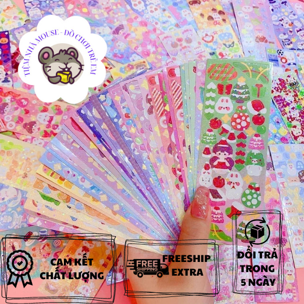 Set 100 tấm sticker dán. Không Lặp Lại, Dễ Thương, DIY, Trang Trí Trẻ ...