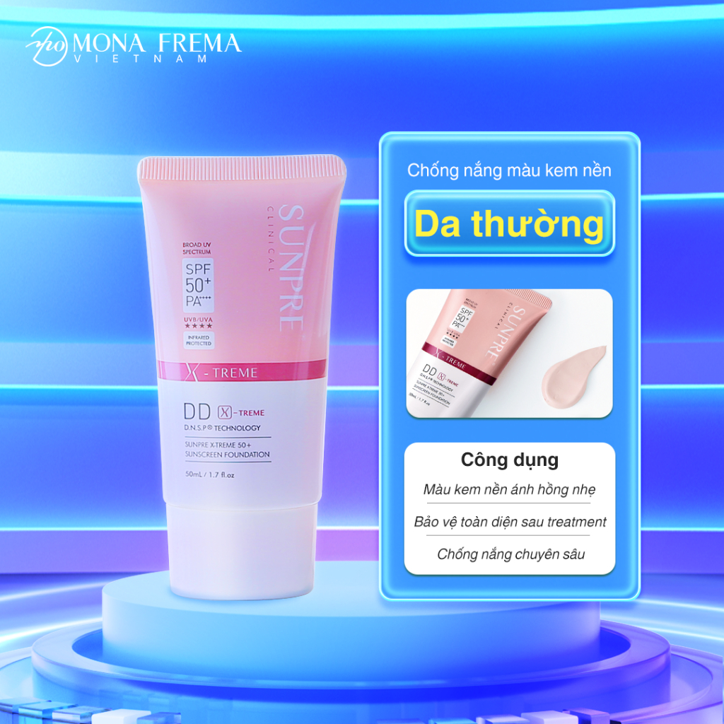 Kem Chống Nắng Màu Kem Nền Mona Frema Sunpre Dd Xtreme Sunscreen