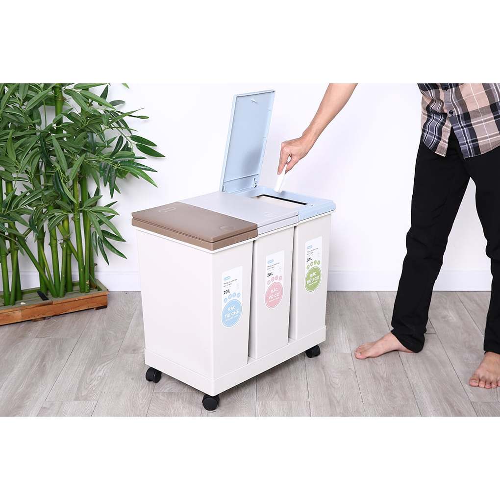 Thùng rác INOCHI phân loại 1 NGĂN - 2 NGĂN - 3 NGĂN nhựa nguyên sinh kháng khuẩn không mùi