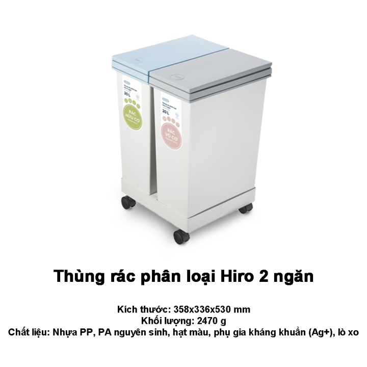 Thùng rác INOCHI phân loại 1 NGĂN - 2 NGĂN - 3 NGĂN nhựa nguyên sinh kháng khuẩn không mùi