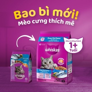 WHISKAS 400g - Thức ăn hạt có nhân cho mèo cá biển và cá thu __ Whiskas Hạt Gói 400g __
