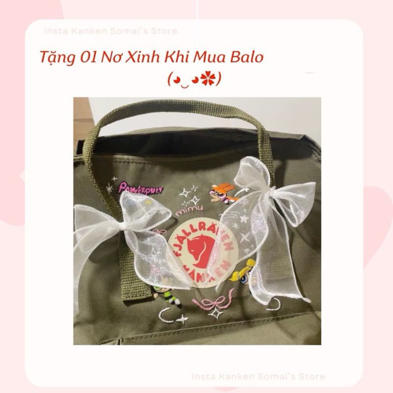 Dây nơ, pin cài balo cute tặng kèm khách