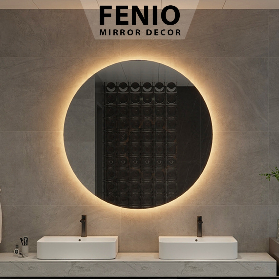 Ảnh Gương led cảm ứng FENIO hình tròn treo tường nhà tắm decor phòng ngủ bàn trang điểm 2