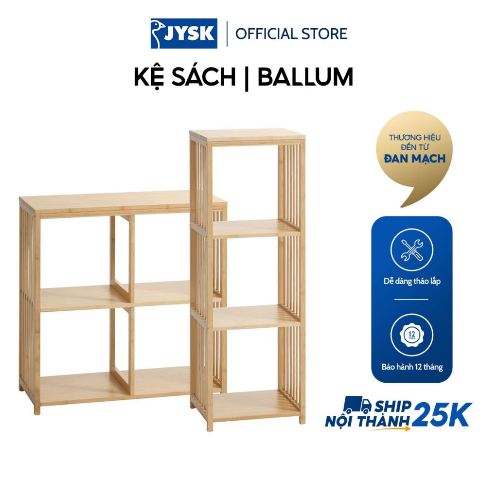 Kệ sách JYSK Ballum tre màu tự nhiên nhiều kích thước Shopee
