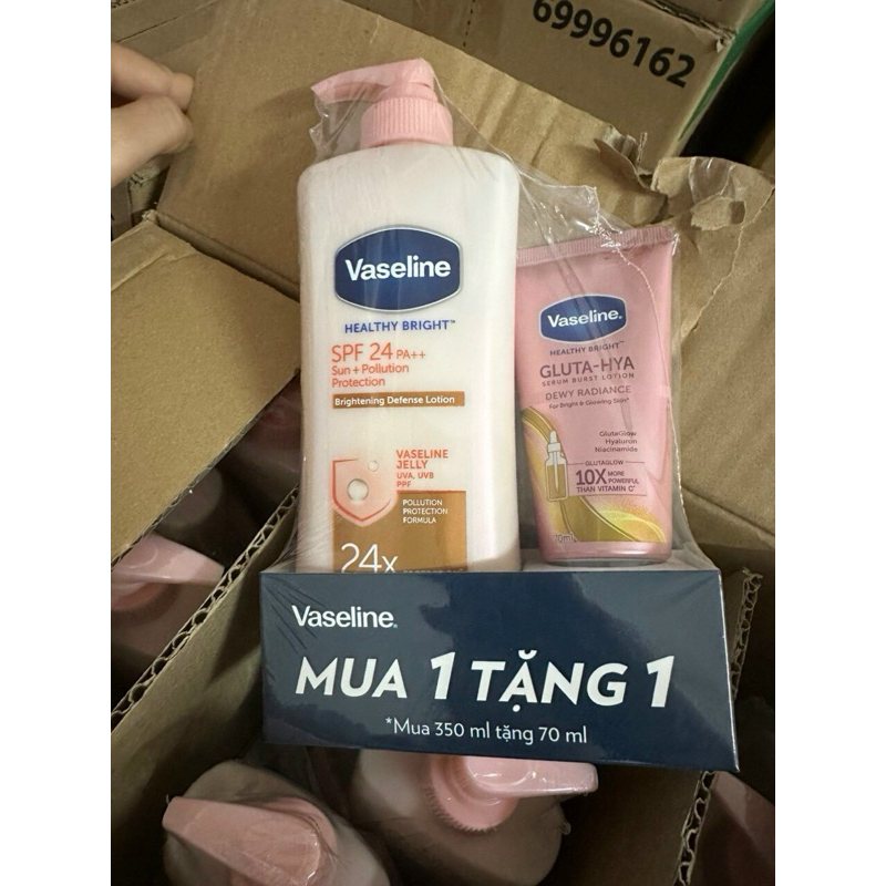 Sữa dưỡng thể da sáng tức thì Vaseline 350ml/chai tặng