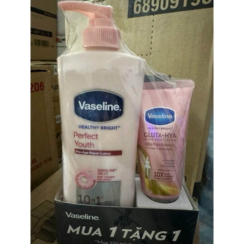 Sữa dưỡng thể da sáng tức thì Vaseline 350ml/chai tặng