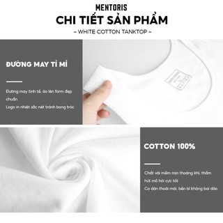 Áo ba lỗ nam lót trong MENTORIS, Áo thun sát nách Chất Cotton Siêu Mềm, Thấm Hút Mồ Hôi Cực Tốt MC02