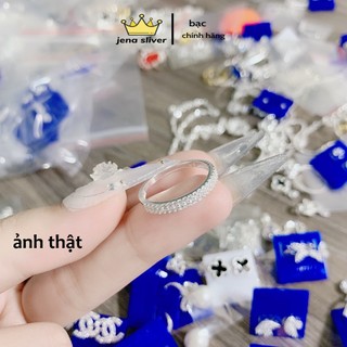 nhẫn 2 hàng đá , from thấp ôm tay cực thích , bạc 925 - jena sliver