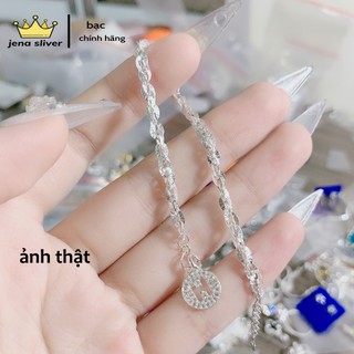 lắc tay kép soắn mix chữ cái , bạc 925 - jena sliver