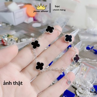 lắc tay cỏ 4 lá may mắn , bạc cao cấp - jena sliver