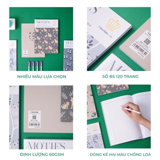 Vở Kẻ Ngang Classmate Pattern 120 Trang 60gsm Bìa Chống Nước, Tập Học Sinh Dòng Kẻ 2 Màu Chống Lóa NB5-12-0605