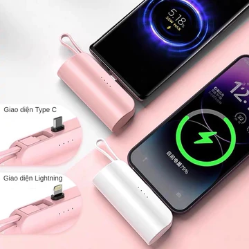 Sạc Dự Phòng 10.000mah Sạc Trực Tiếp Cổng Sạc Iightning, Type-C Sạc Nhanh 15w, Thiết Kế Nhỏ Nhắn, Chống Nóng
