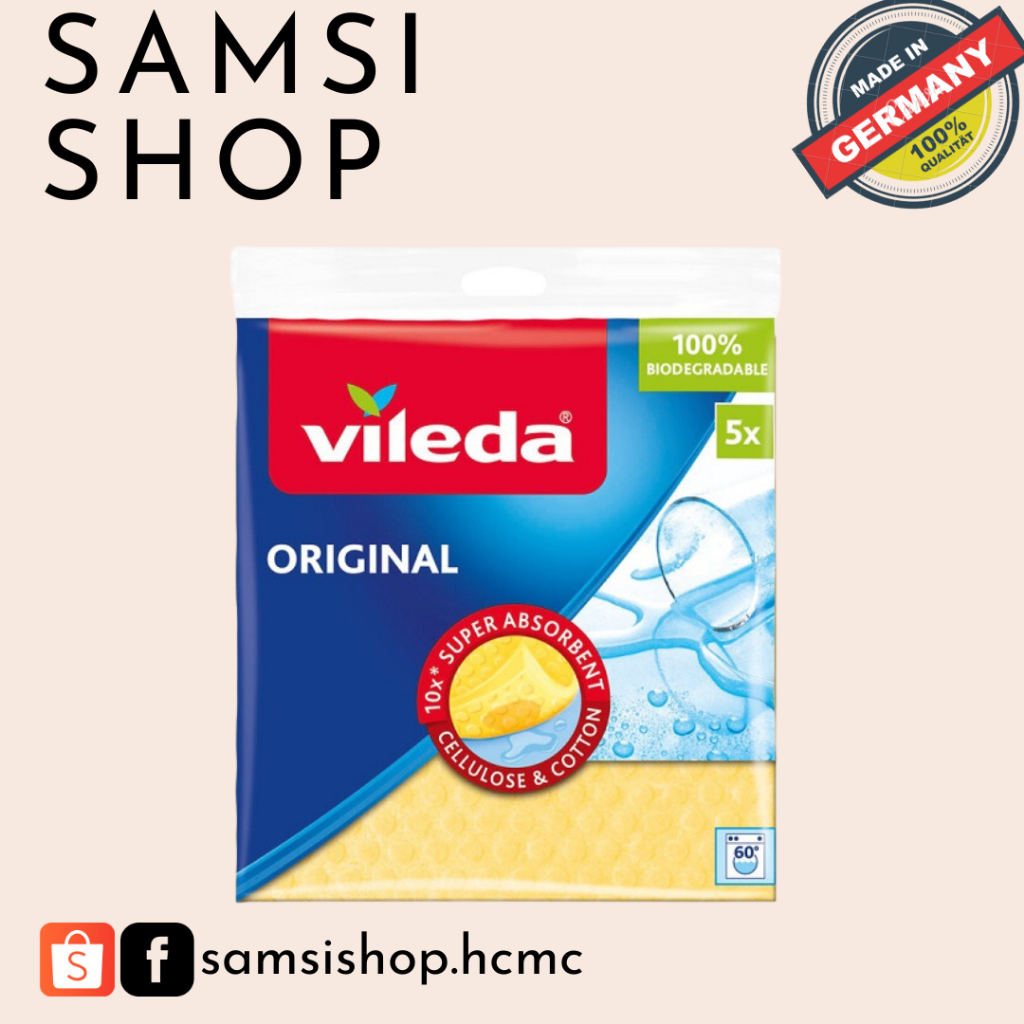 Vải xốp và Khăn lau đa năng Vileda WiPro 💦Miếng xốp lau chùi Gói 5 miếng | BigBuy360 - bigbuy360.vn