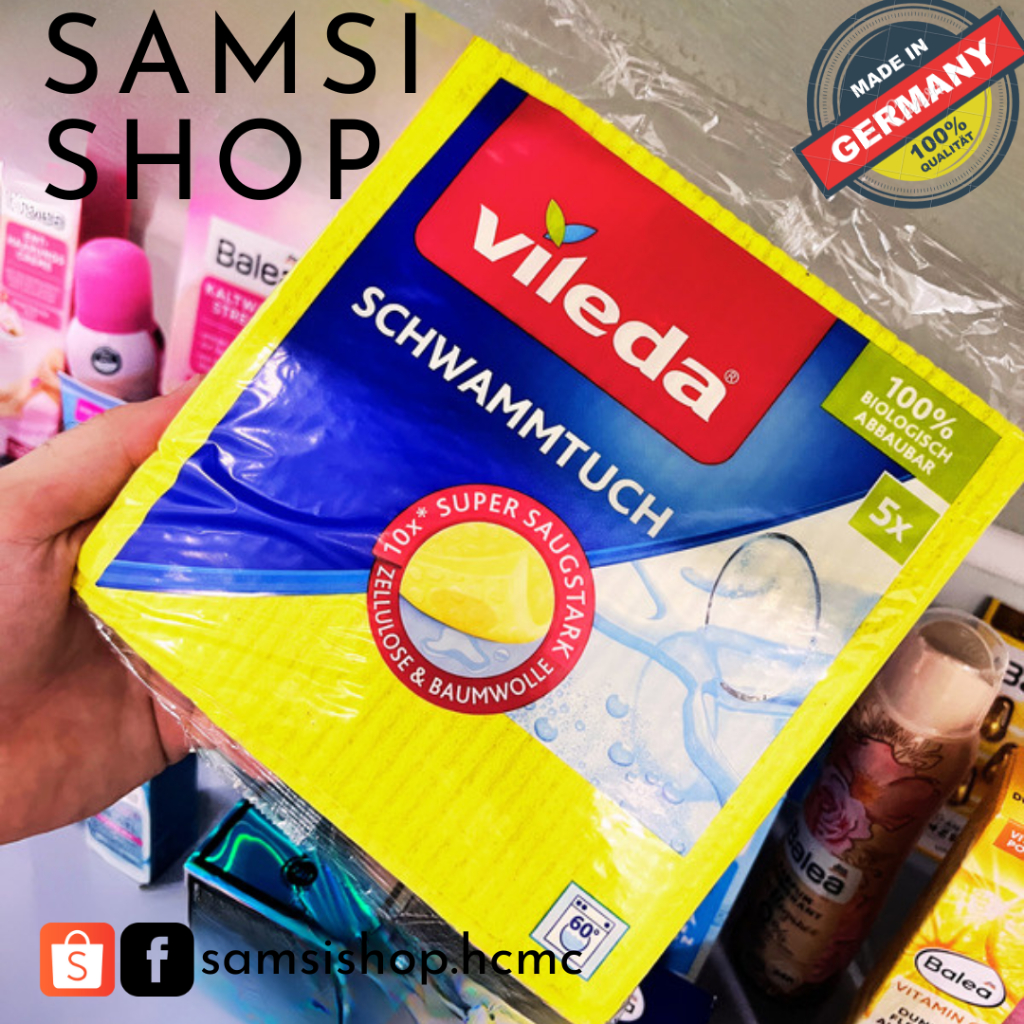 Vải xốp và Khăn lau đa năng Vileda WiPro 💦Miếng xốp lau chùi Gói 5 miếng | BigBuy360 - bigbuy360.vn