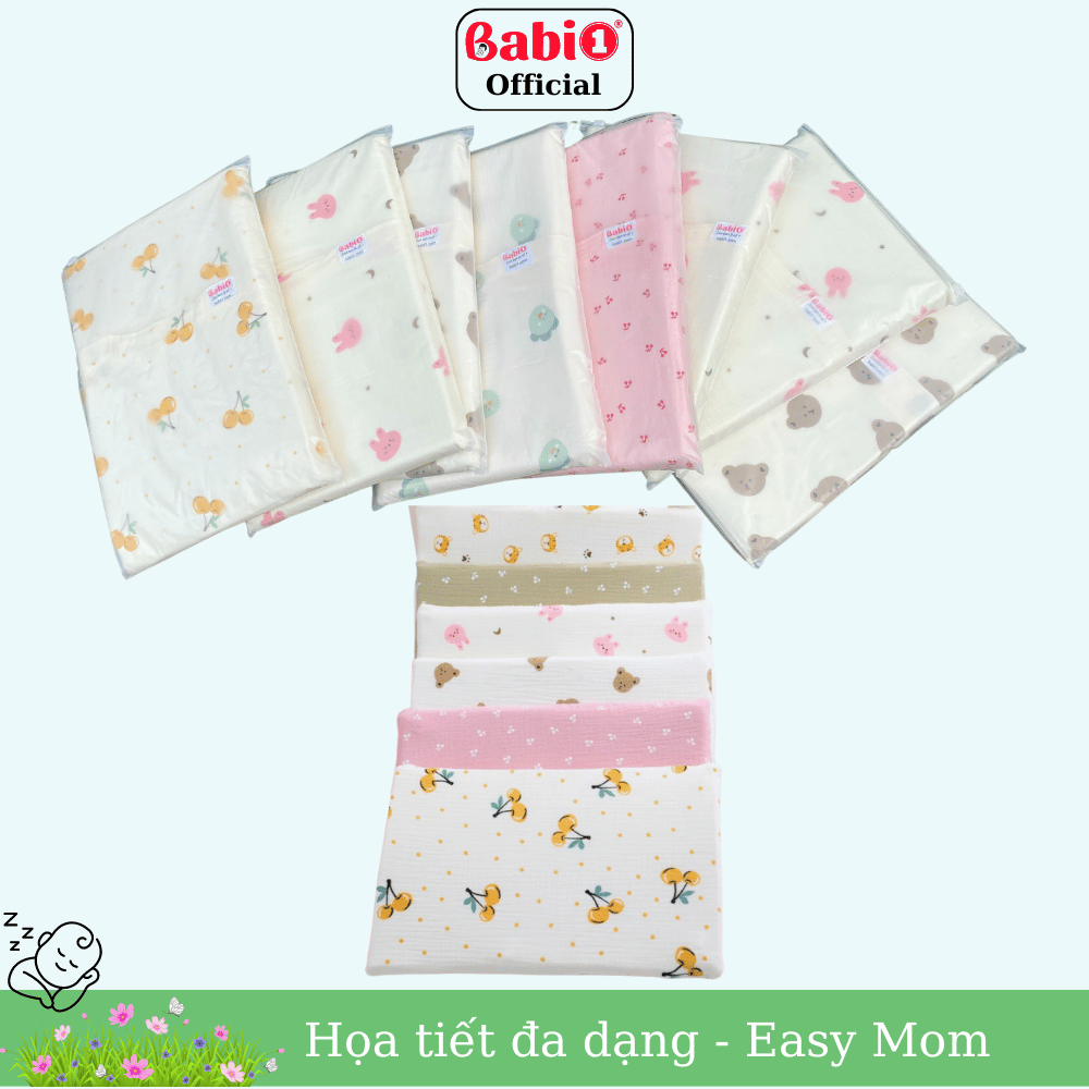 Gối Cao Su Non Babi1 Điều Hòa Vỏ Gối Sợi Tre Kháng Khuẩn An Toàn Da Cho Bé