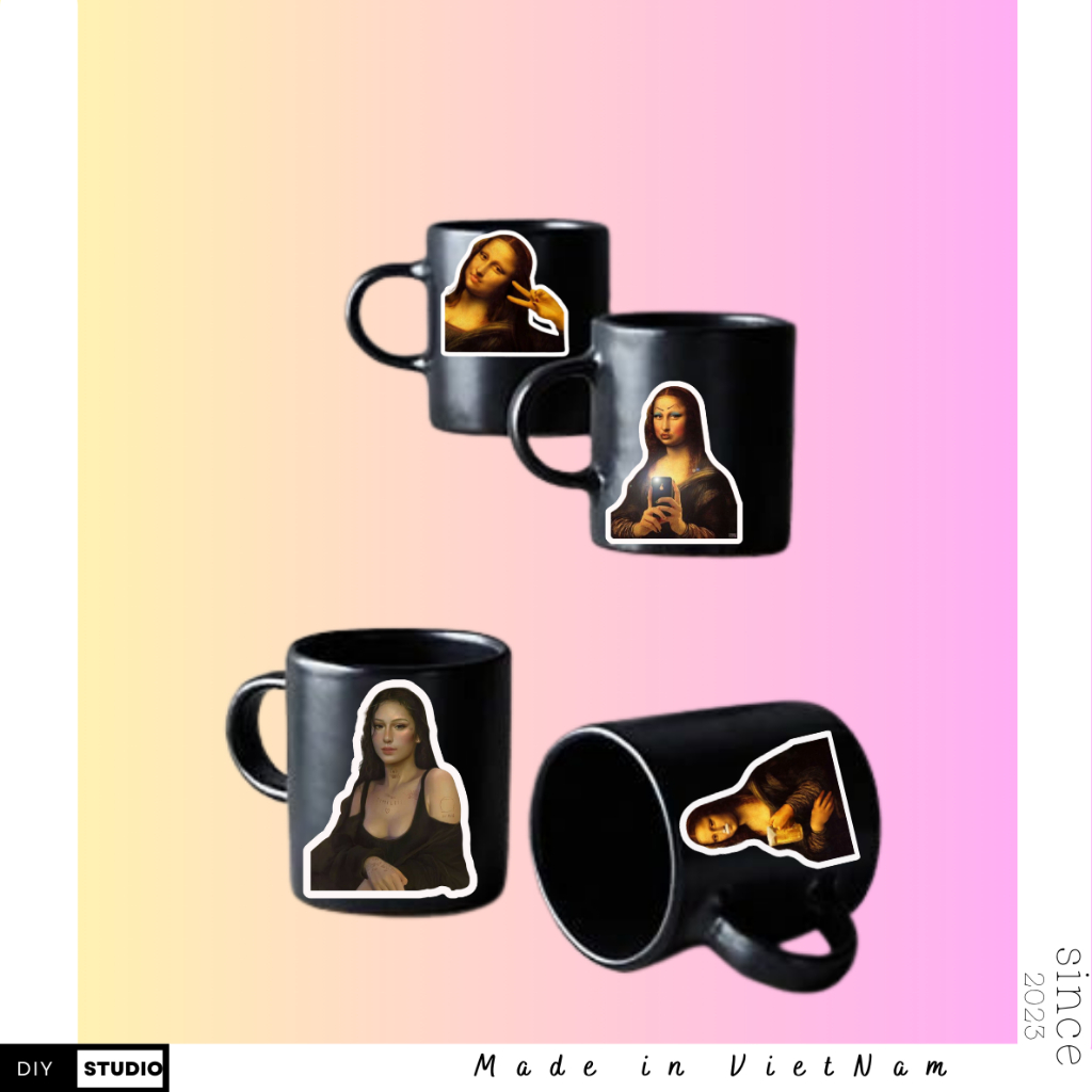 100 hình Mona Lisa hài hước trang trí DIY STUDIO