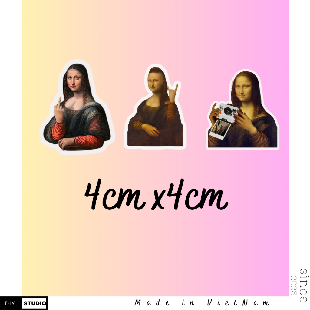 100 hình Mona Lisa hài hước trang trí DIY STUDIO