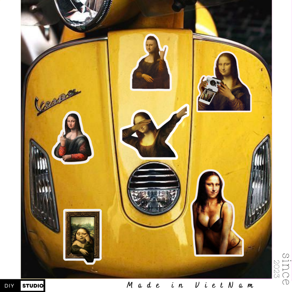 100 hình Mona Lisa hài hước trang trí DIY STUDIO