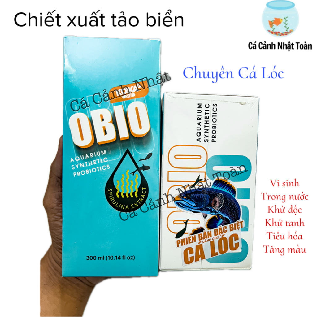 MEN VI SINH OBIO KOIKA (CHUYÊN CHO CÁ LÓC) KẾT HỢP TẢO BIỂN LÀM TRONG NƯỚC, KHỬ MÙI TANH BỂ CÁ CẢNH CHAI 30ML