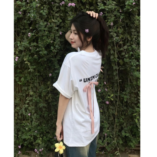 [Tặng Kèm Bow Tie Korea] Áo Thun Nơ Lụa Unim Club Hottrend Nhiều Màu Vải Cotton 250 Gsm Cao Cấp APN
