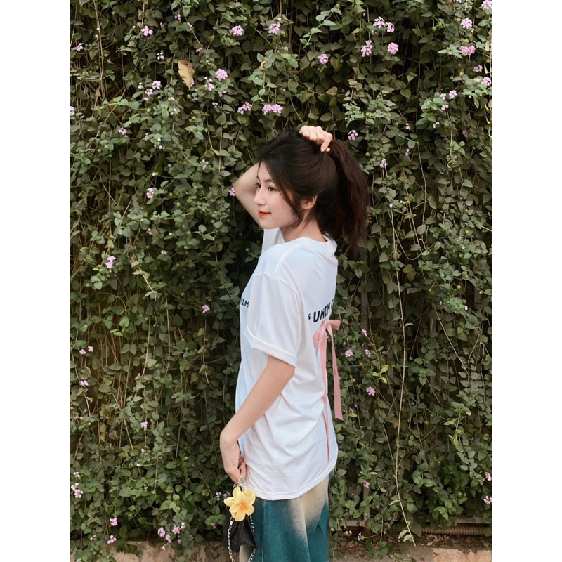 [Tặng Kèm Bow Tie Korea] Áo Thun Nơ Lụa Unim Club Hottrend Nhiều Màu Vải Cotton 250 Gsm Cao Cấp APN