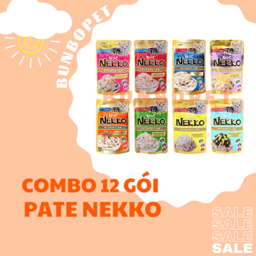 [Combo 12 Gói] Pate Nekko Cho Mèo Gói 70g - Pate Cho Mèo Nekko (Mix Đủ Vị)