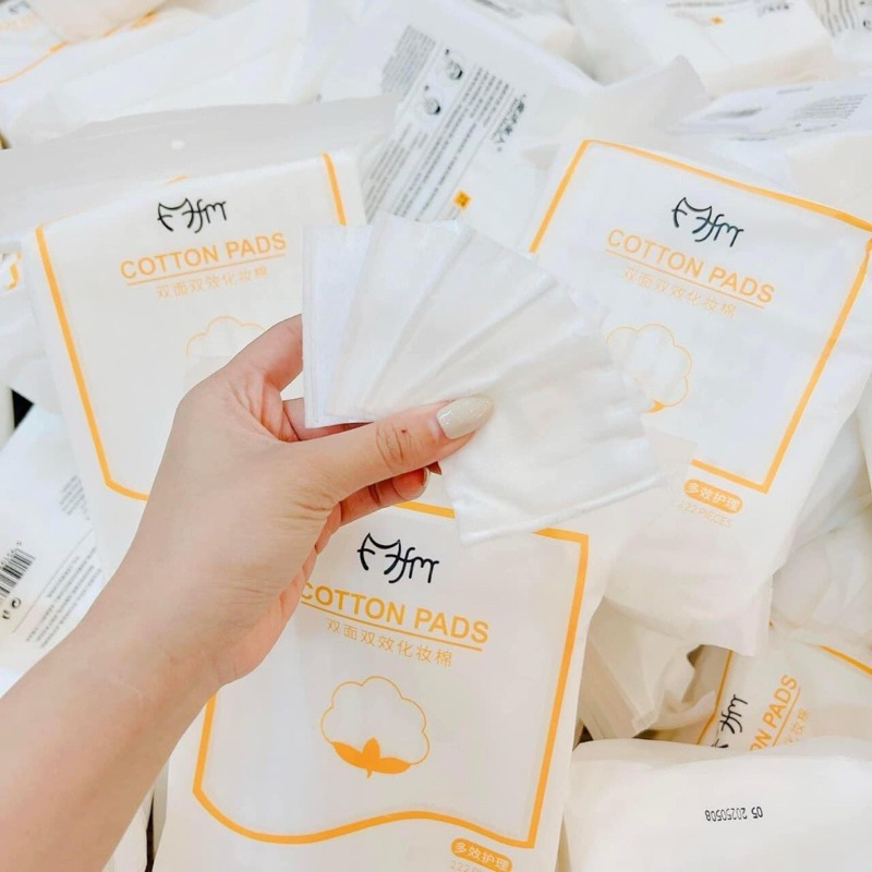 Bông Tẩy Trang 222 Miếng Cotton MFM Tự Nhiên - Bông Tẩy Trang 3 Lớp Dày Dặn Mềm Mại