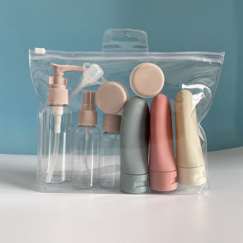 BỘ CHIẾT MỸ PHẨM 11 CHI TIẾT CHAI LỌ TUÝP DU LỊCH NHIỀU MÓN TRAVEL KIT - Chai Lọ Chiết Mỹ Phẩm- Dầu Gội- Sữa Tắm Du Lịch