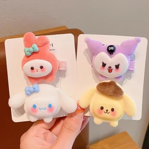 SANRIO Dễ Thương Kẹp Tóc Lông Xù Kiểu Hoạt Hình Đáng Yêu Cho Nữ Kiểu Hàn Quốc K33