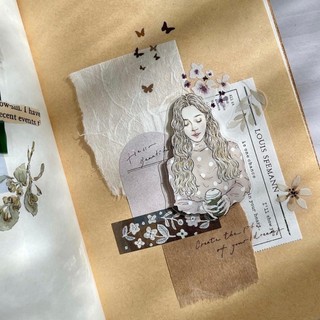 Băng keo dán PION trang trí junk journal chiết 1M