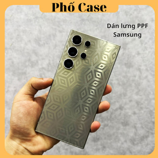 Miếng dán PPF lưng viền 4D vân Rubik Samsung S26ultra S25ultra S24ultra S23ultra S22ultra Note20Ultra Note10plus