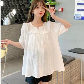 Áo bầu tay cộc cổ V chất đũi mềm thời trang hè cho mẹ bầu siêu xinh ( Áo Tơ V )