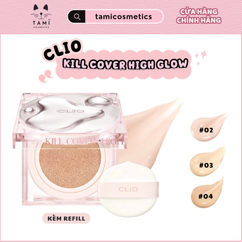 (High Glow) Phấn Nước Clio Kill Cover High Glow Cushion + Kèm Lõi ...