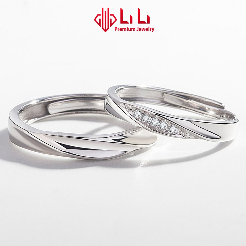 Nhẫn bạc cặp đôi LiLi S925 đính đá CZ cao cấp Couple Ciu LILI_811557