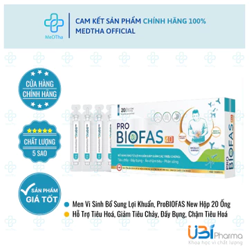 Men Vi Sinh ProBIOFAS New - Bổ Sung Lợi Khuẩn, Hỗ Trợ Tiêu Hoá, Giảm Tiêu Chảy (Hộp 20 ống)