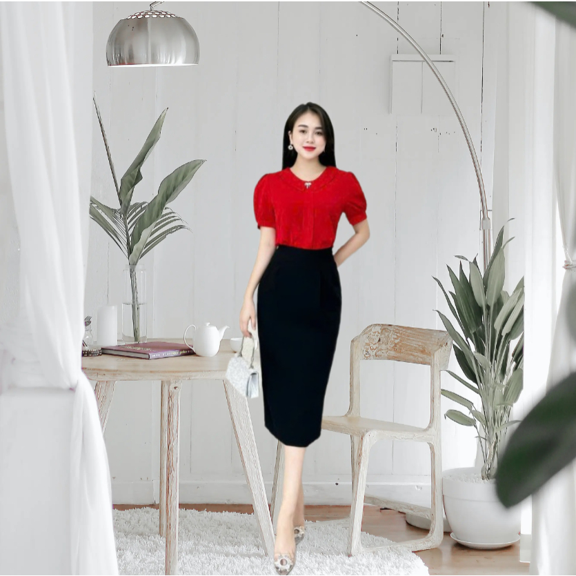 Chân Váy Bút Chì Công Sở Dáng Bomber 75cm Bản Cao Cấp Lót Lụa Full Váy_Chất Liệu Vitex Cao Cấp_CV05CC