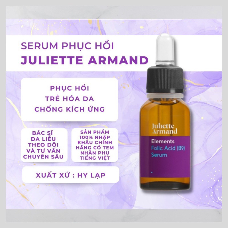 Juliette Armand Elements Folic Acid B9 Serum( hàng nhập khẩu) 20ml làm dịu, phục hồi da nhanb