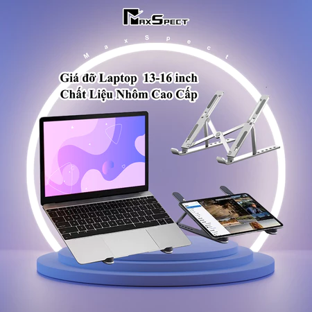 Giá đỡ LAPTOP, MACBOOK, IPAD bằng nhôm có thể điều chỉnh được độ cao, đế tản nhiệt kê laptop nhôm giá đỡ laptop cao cấp