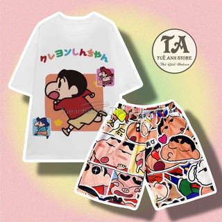 Set bộ cotton quần áo hoạt hình hoạ tiết đáng yêu Cushin Mặc nhóm Đi Biển - Bộ mặc nhà Cartoon form rộng Unisex nam nữ
