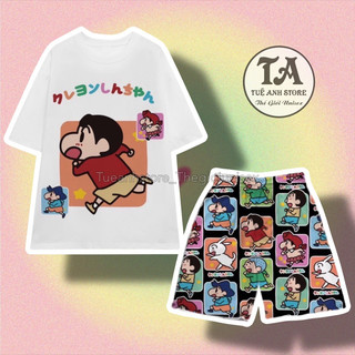 Set bộ cotton quần áo hoạt hình hoạ tiết đáng yêu Cushin Mặc nhóm Đi Biển - Bộ mặc nhà Cartoon form rộng Unisex nam nữ