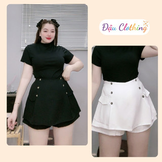 Quần giả váy bigsize nữ lưng cao có chun co giãn chất vải tuyết chéo mềm mại cho chubby GVN
