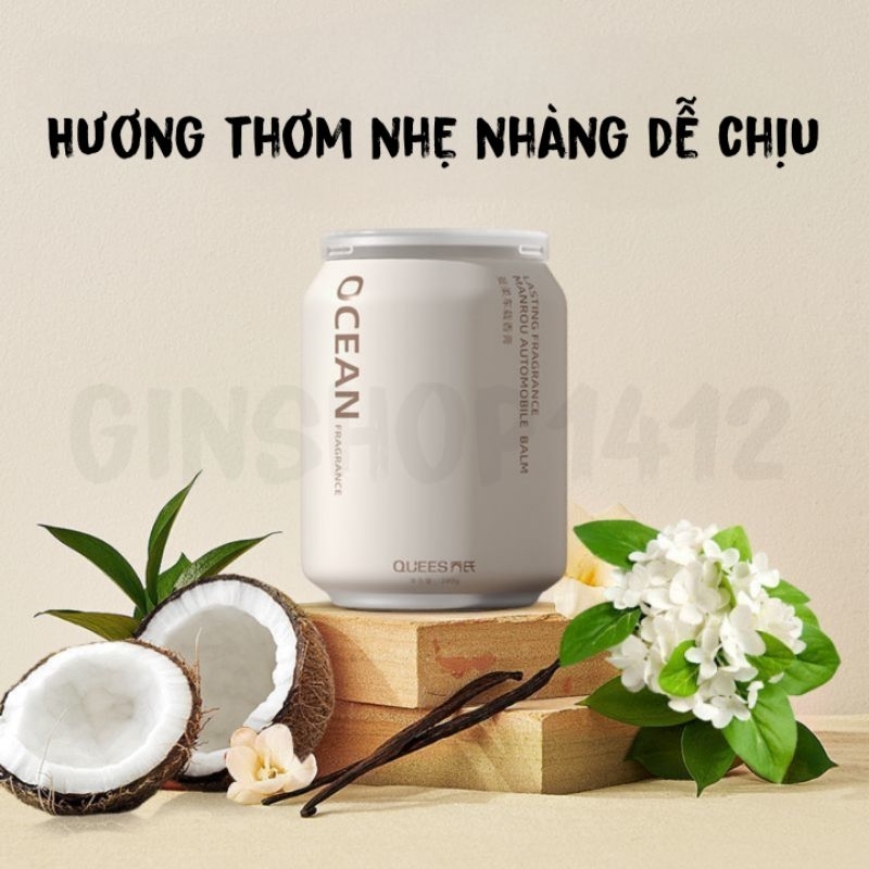 Sáp nước hoa Ô Tô QUEES CUP cao cấp - Khử mùi nội thất xe hơi - Thơm dịu nhẹ - Chống say xe - Sáp thơm ô tô