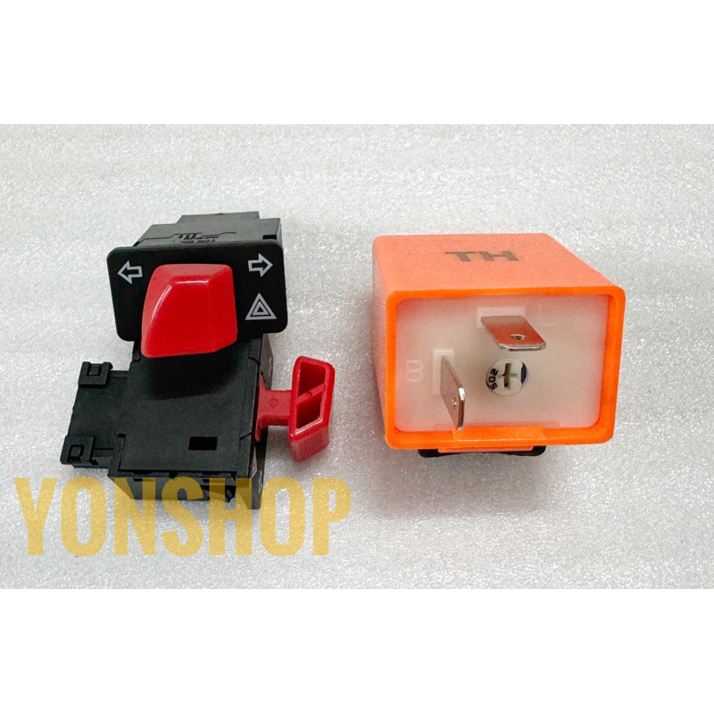 Nút Xi Nhan Hazard Đỏ ( 30mm ) + Cục Chớp Xi Nhan Chỉnh Tốc Độ