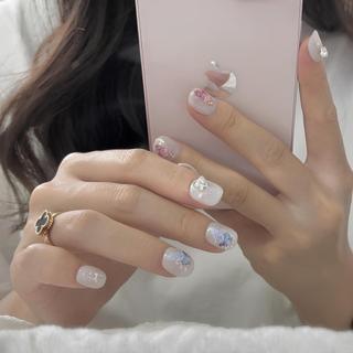 NANTY Nailbox thiết kế móng ngắn dán sticker bướm M214