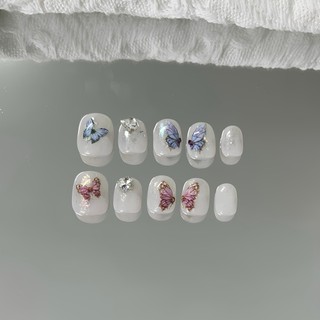 NANTY Nailbox thiết kế móng ngắn dán sticker bướm M214