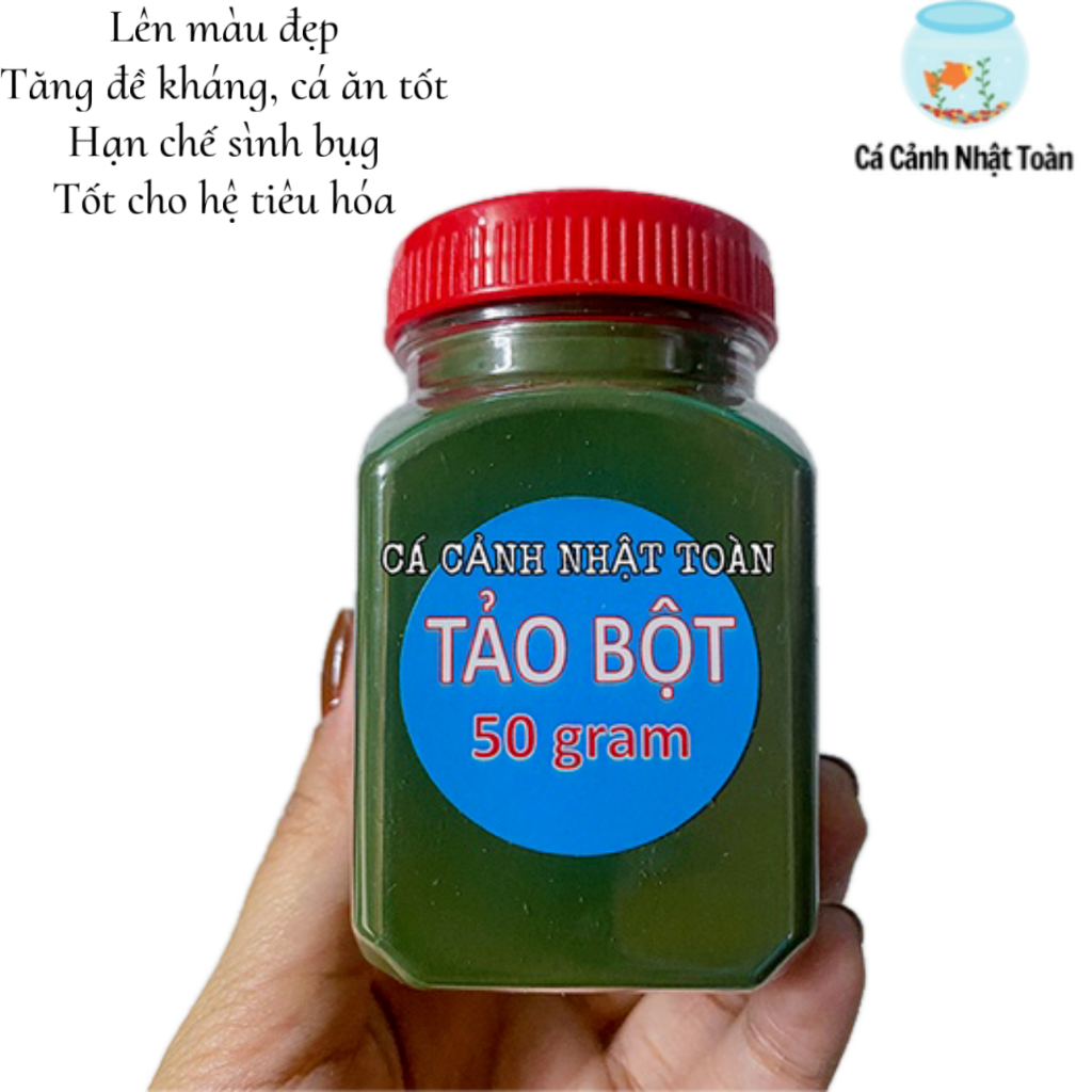 50G TẢO BỘT CHO CÁ LỚN CÁ CON ARTEMIA BOBO RẤT DINH DƯỠNG