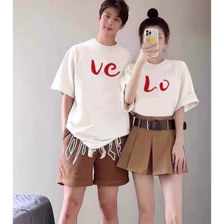 Áo cặp nam nữ, áo đôi mặc với người yêu in chữ LOVE đáng yêu ( giá 1 áo) chất cotto