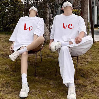 Áo cặp nam nữ, áo đôi mặc với người yêu in chữ LOVE đáng yêu ( giá 1 áo) chất cotto